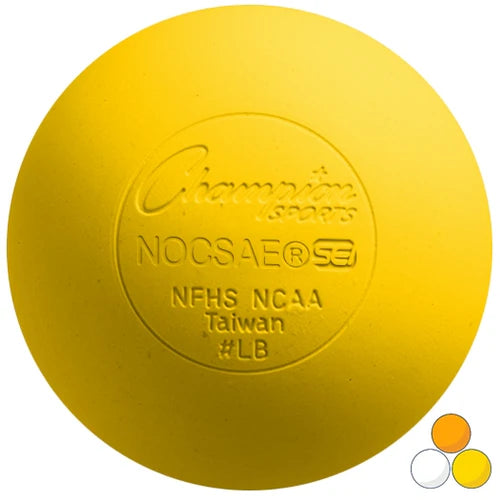 Champion Sports NOCSAE Lacrosse Ball - SEI CertifiedYellow - Pack of 120 (10 Dozen) - Bulk Pack - Lacrosseballstore