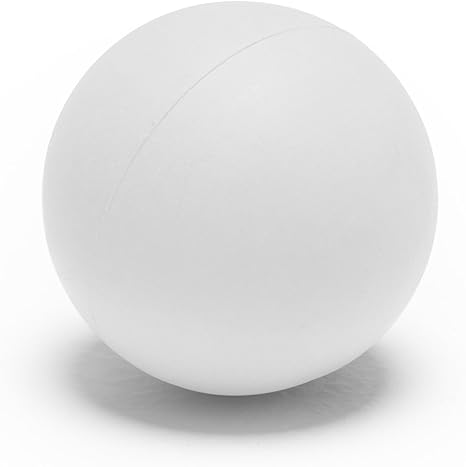 One indoor practice lacrosse ball in white made with soft sponge material