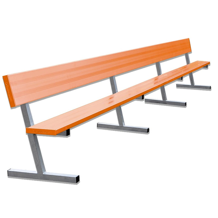 Jaypro Player Bench with Seat Back - 21 ft. - Portable (Powder Coated) - Lacrosseballstore