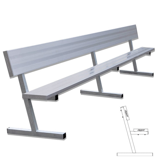 Jaypro Player Bench with Seat Back - 15 ft. - Portable - Lacrosseballstore