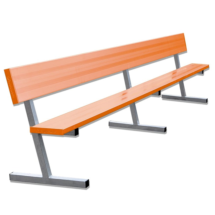 Jaypro Player Bench with Seat Back - 15 ft. - Portable (Powder Coated) - Lacrosseballstore