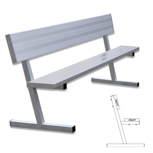 Jaypro Player Bench with Seat Back - 7-1/2 ft. - Portable - Lacrosseballstore