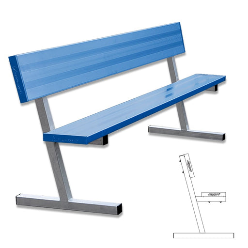 Jaypro Player Bench with Seat Back - 7-1/2 ft. - Portable (Powder Coated) - Lacrosseballstore
