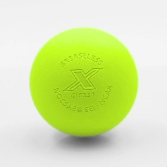 A case of 100 PEARL X Lacrosse Balls - Optic Yellow (Fluorescent Game Lacrosse Ball), White, Yellow, Orange