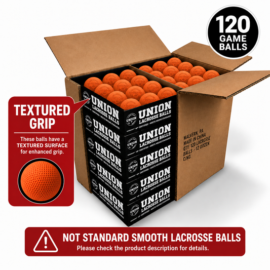 Case 120 Textured Grip Orange Union Lacrosse Balls - Meets NOCSAE Standard, SEI Certified, CLA Approved