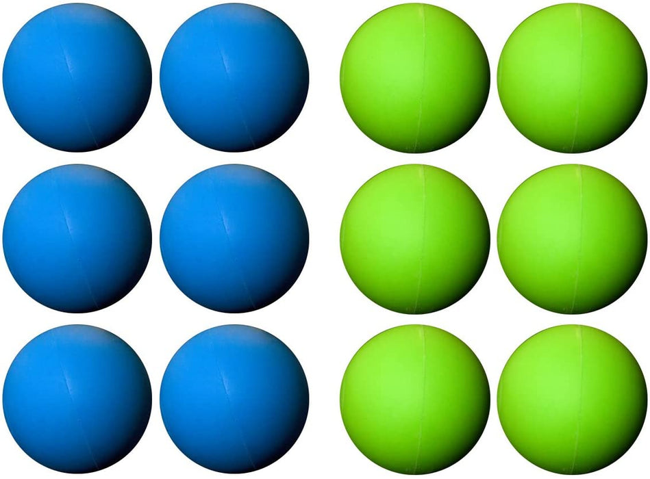 12 Lacrosse Balls  6 Blue 6 Green