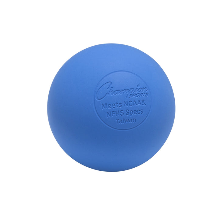 One blue lacrosse ball