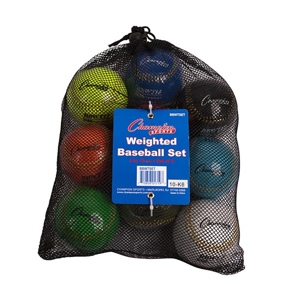 Champion Sports Weighted Training baseballs Set of 9 - Lacrosseballstore