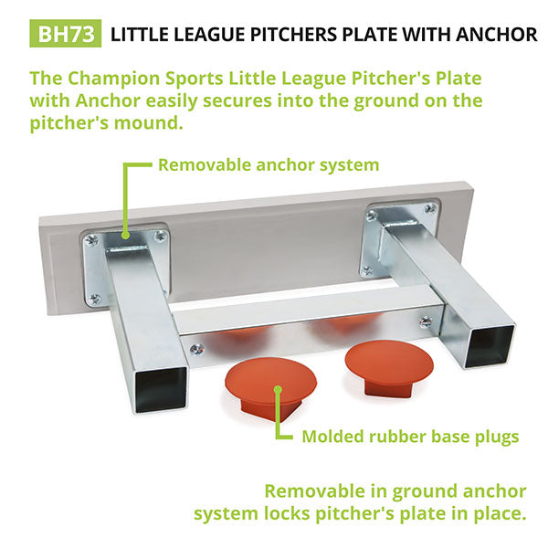 Champion Sports Youth Pitcher'S Plate With Anchor - Lacrosseballstore
