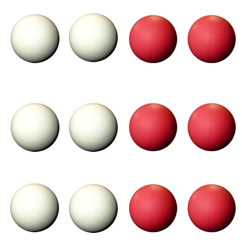 12 Assorted Color Lacrosse Balls  6 White 6 Red