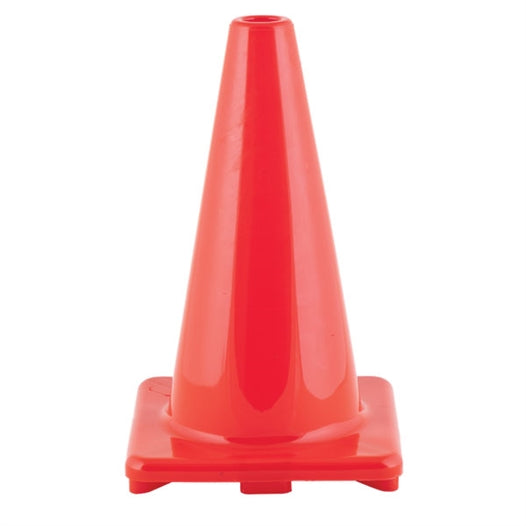 12 inch high visibility orange flexible vinyl cone