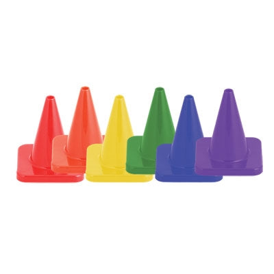 6 INCH  VINYL CONE SET ASSORTED COLORS