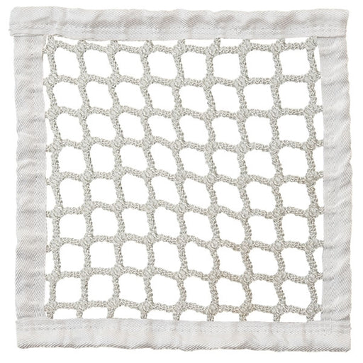 Official size lacrosse goal net in white with 6 millimeter square nylon mesh