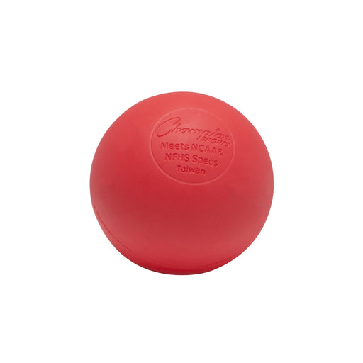 One red lacrosse ball made from molded rubber