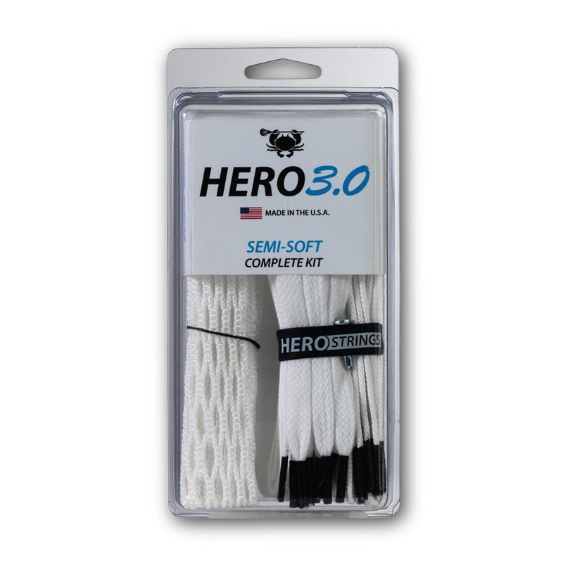 ECD Lacrosse Hero 3.0 Complete Mesh Kit White Semi Soft