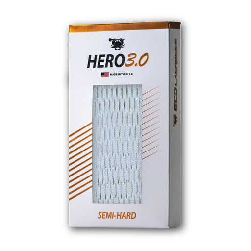 ECD Lacrosse Hero 3.0 Semi Hard Mesh White - Lacrosseballstore
