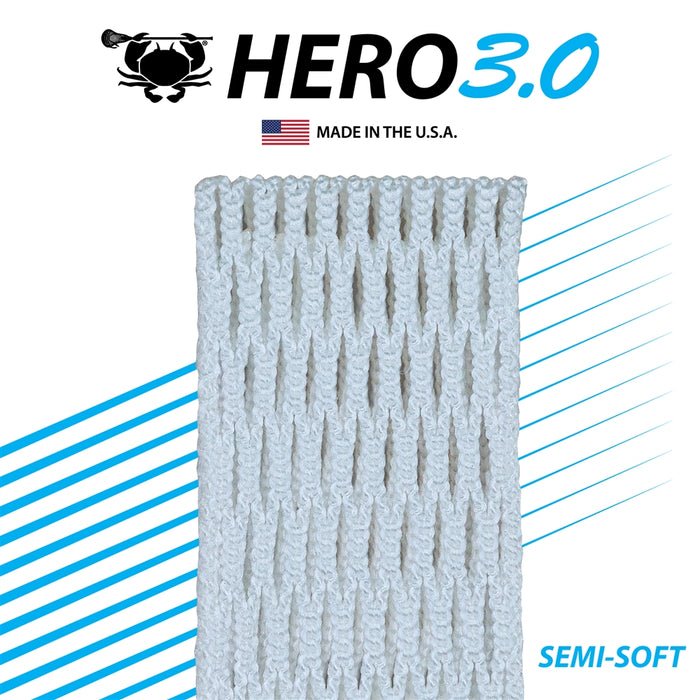 ECD Lacrosse Hero 3.0 Semi Soft Mesh White