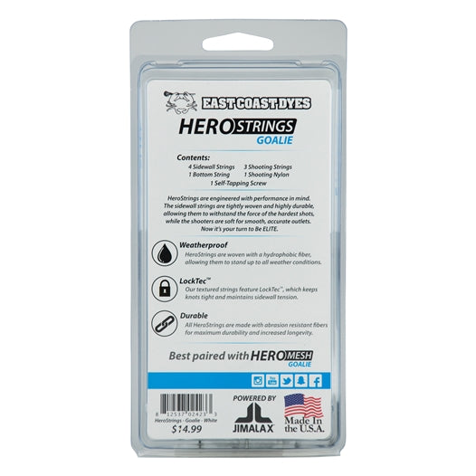 ECD Lacrosse Goalie Hero Strings Kit White Back