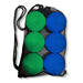 Assorted 6 Pack Lacrosse Balls in Mesh Carry Bag Blue Green