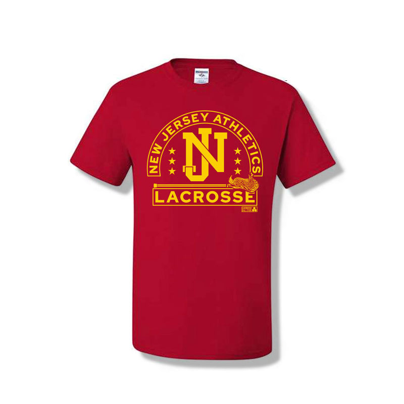 New Jersey Athletics Lacrosse T Shirt -Red - Lacrosseballstore