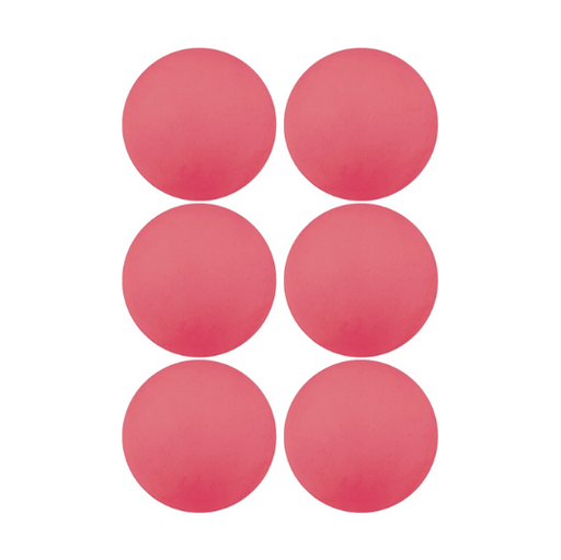 6 indoor practice lacrosse balls in pink made with soft sponge material