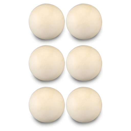 6 indoor practice lacrosse balls in white made with soft sponge material