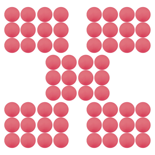 60 soft indoor practice lacrosse balls in pink divided into five groups from Champion Sports