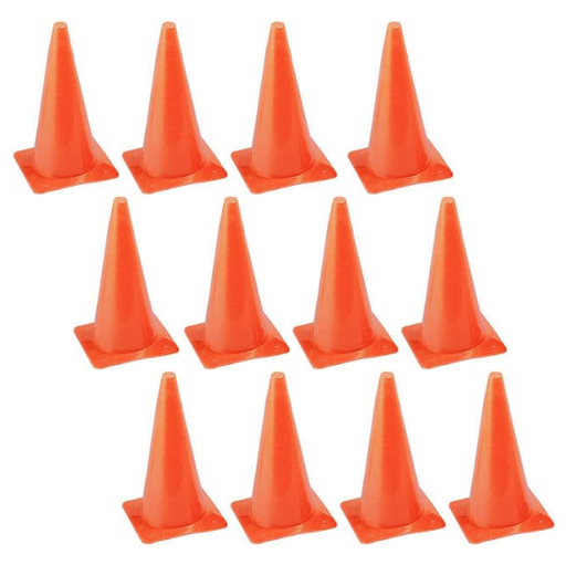 One Dozen 12" Tall Cones Orange - Lacrosseballstore