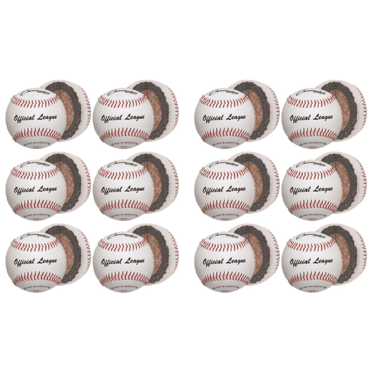 One Dozen leather cover and rubber cork core  Baseballs - Lacrosseballstore
