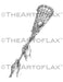 Hand drawn print of a wooden lacrosse stick