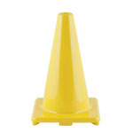12 inch high visibility flexible vinyl cone yellow
