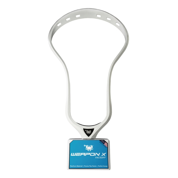 white weapon x faceoff head on stand