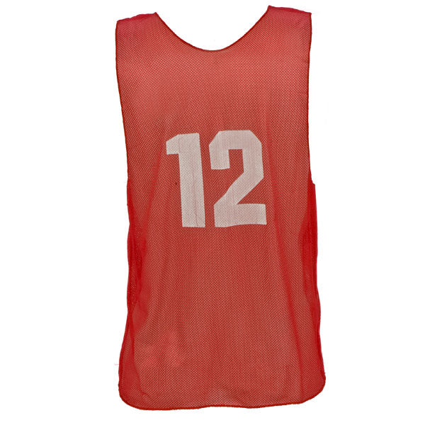 Adult Numbered Scrimmage Vests-Set of 12-PSAN-Red