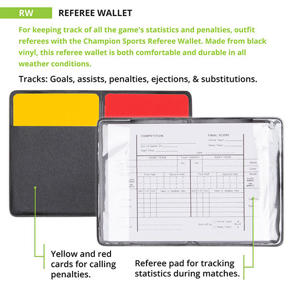 Soccer Referee Wallet Goals, assists, penalties , ejections,