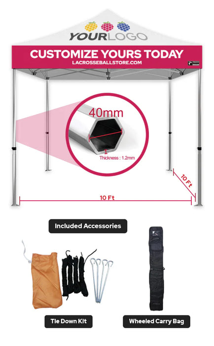 Custom Popup Canopy Tent - 10'x10' Aluminum 40 Series