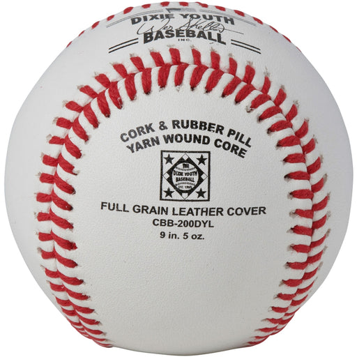 Champro DIXIE LEAGUE APPROVED BASEBALL - FULL GRAIN LEATHER COVER - CATEGORY 1 - Lacrosseballstore