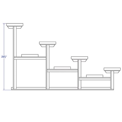 Jaypro Bleacher - 21 ft. (4 Row - Single Foot Plank) - All Aluminum - Lacrosseballstore