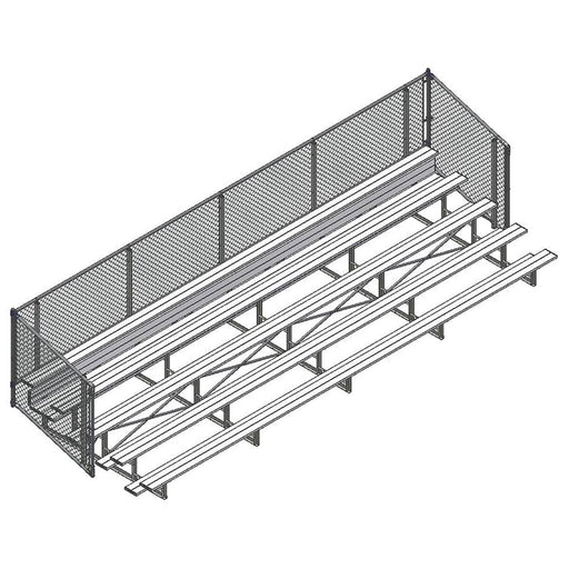 Jaypro Bleacher - 27 ft. (5 Row - Single Foot Plank with Chain Link Rail) - Enclosed - Lacrosseballstore