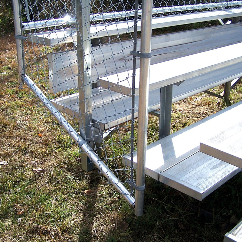 Jaypro Bleacher - 15 ft. (5 Row - Single Foot Plank with Chain Link Rail) - Enclosed (Powder Coated) - Lacrosseballstore
