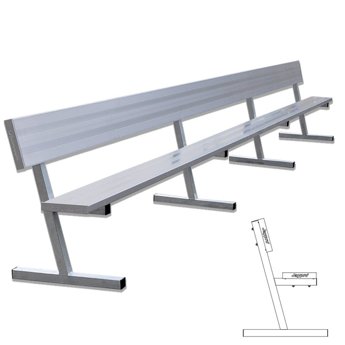 Jaypro Player Bench with Seat Back - 21 ft. - Portable - Lacrosseballstore