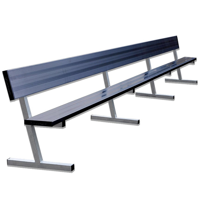 Jaypro Player Bench with Seat Back - 21 ft. - Portable (Powder Coated) - Lacrosseballstore