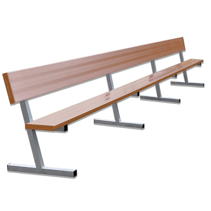 Jaypro Player Bench with Seat Back - 21 ft. - Portable (Powder Coated) - Lacrosseballstore