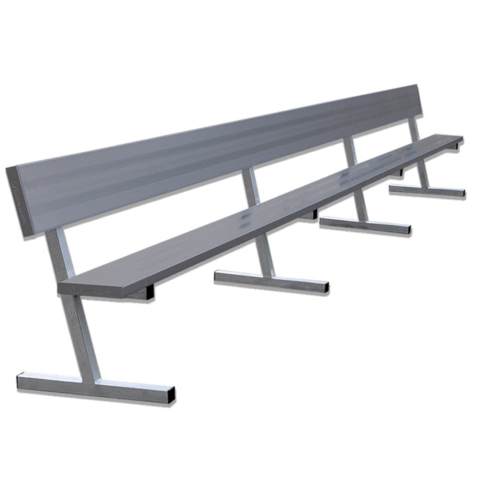 Jaypro Player Bench with Seat Back - 21 ft. - Portable (Powder Coated) - Lacrosseballstore