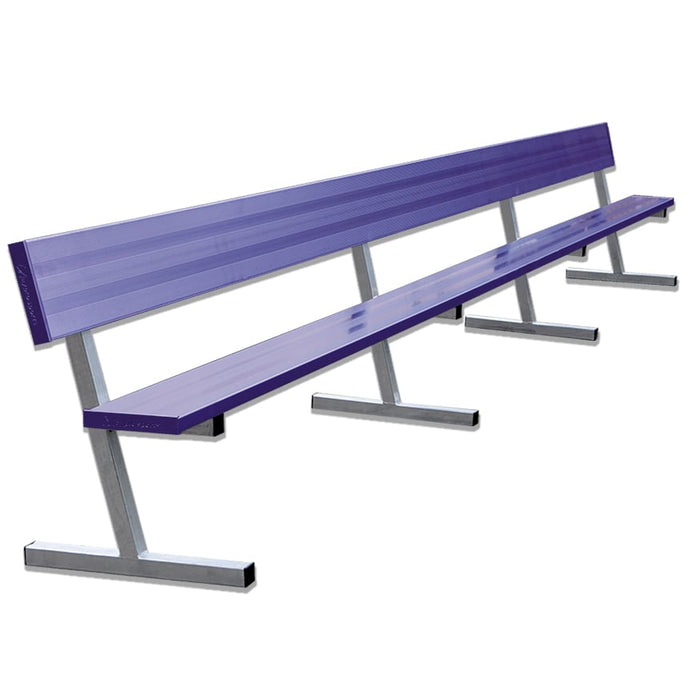 Jaypro Player Bench with Seat Back - 21 ft. - Portable (Powder Coated) - Lacrosseballstore