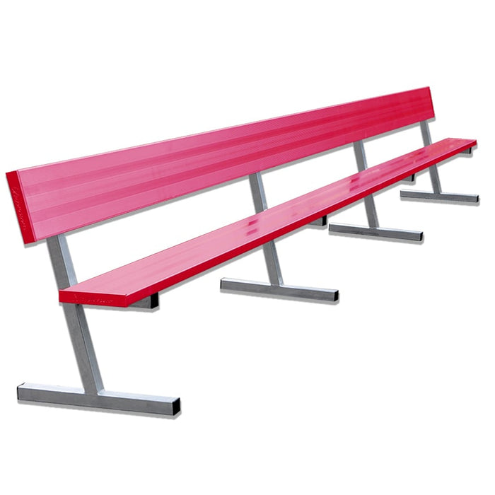 Jaypro Player Bench with Seat Back - 21 ft. - Portable (Powder Coated) - Lacrosseballstore