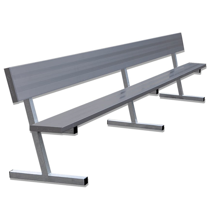 Jaypro Player Bench with Seat Back - 15 ft. - Portable (Powder Coated) - Lacrosseballstore