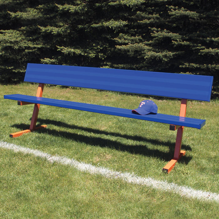 Jaypro Player Bench with Seat Back - 7-1/2 ft. - Portable (Powder Coated) - Lacrosseballstore