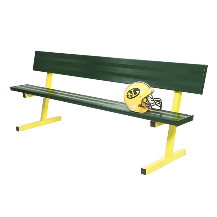 Jaypro Player Bench with Seat Back - 7-1/2 ft. - Portable (Powder Coated) - Lacrosseballstore