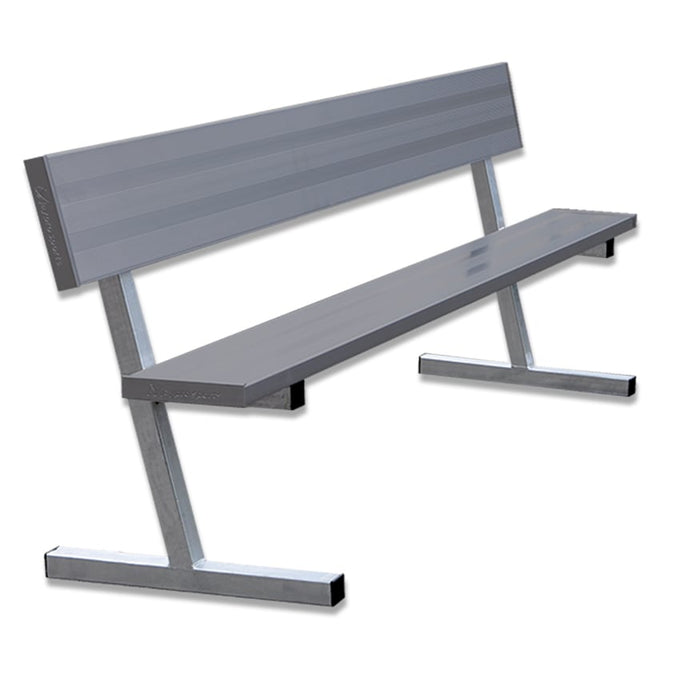 Jaypro Player Bench with Seat Back - 7-1/2 ft. - Portable (Powder Coated) - Lacrosseballstore