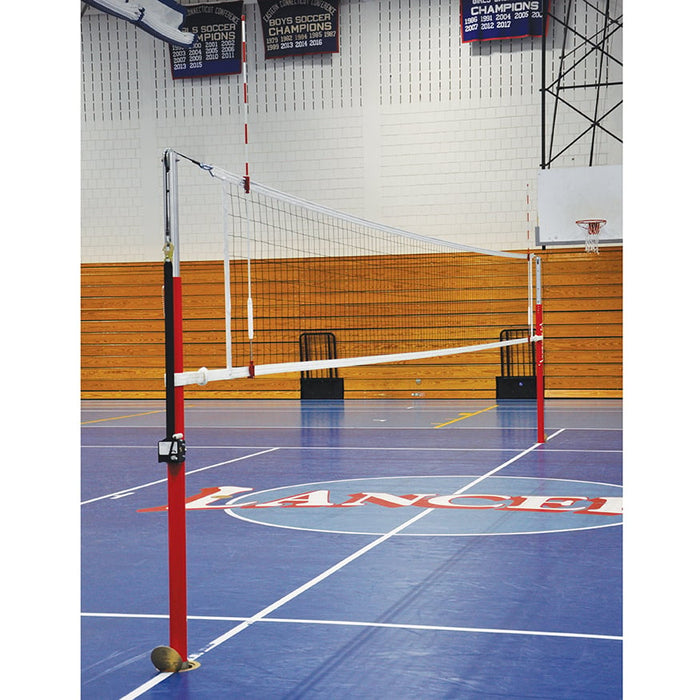 Jaypro Hybrid Steel Volleyball Net System (3 in. Floor Sleeve) - NFHS, NCAA, USVBA Compliant